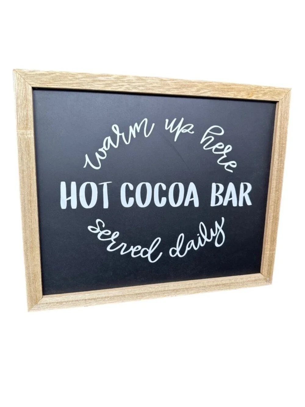 Hot Cocoa Bar Wall Sign Farmhouse Kitchen Decor Chalkboard Winter Wall Art